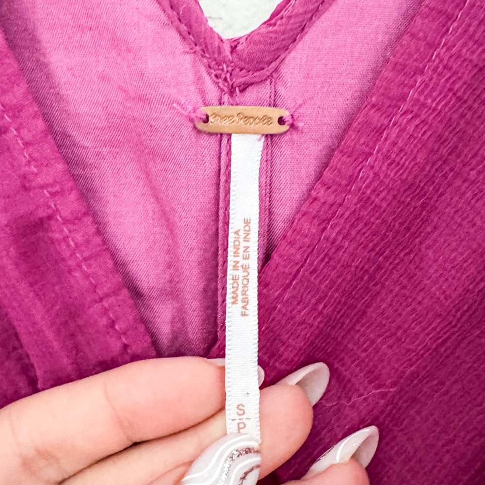 Free People Magenta V-Neck Sundress - Picture 6 of 6